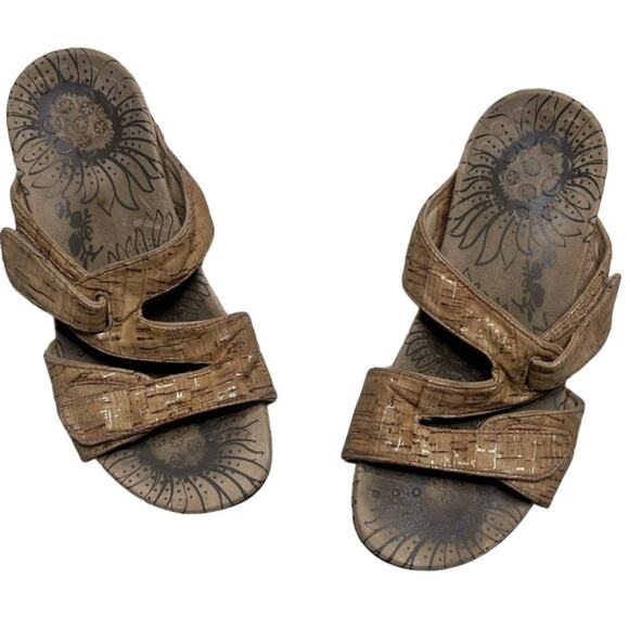 Vionic Shoes - VIONIC Women's 8 Lauren Cork Slide Strappy Sandal Comfort Shoe Tan Sunflower